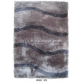 Tapis mixte en fil de soie polyester avec design